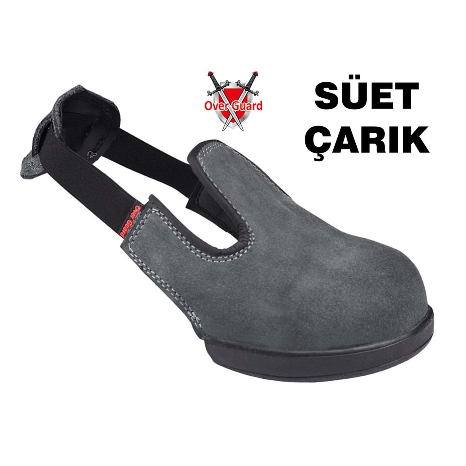Fine Çelik Burunlu Ayak Burun Koruyucu Çarık - Süet Gri Deri