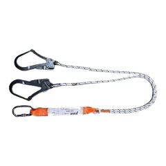 KA341 Şok Emici Çift Kollu Statik Halatlı Büyük Kancalı Lanyard