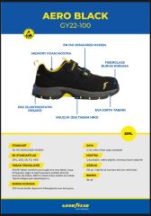 GOODYEAR GY22-100 Aero Black ESD HRO S1PL İŞ AYAKKABISI