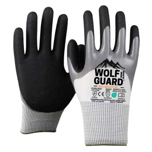WOLFGUARD WG-68503 OİL YAĞLI VE ISLAK ORTAM ELDİVENİ 3/4 KAPLI